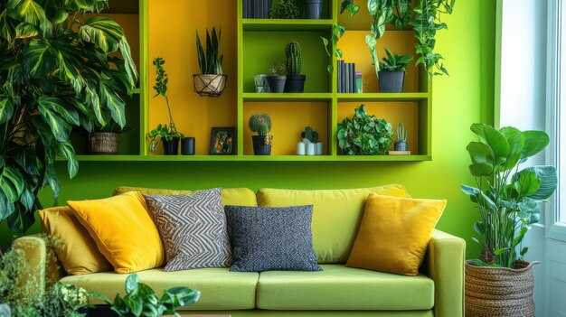 Желтые акценты для создания ощущения пространства